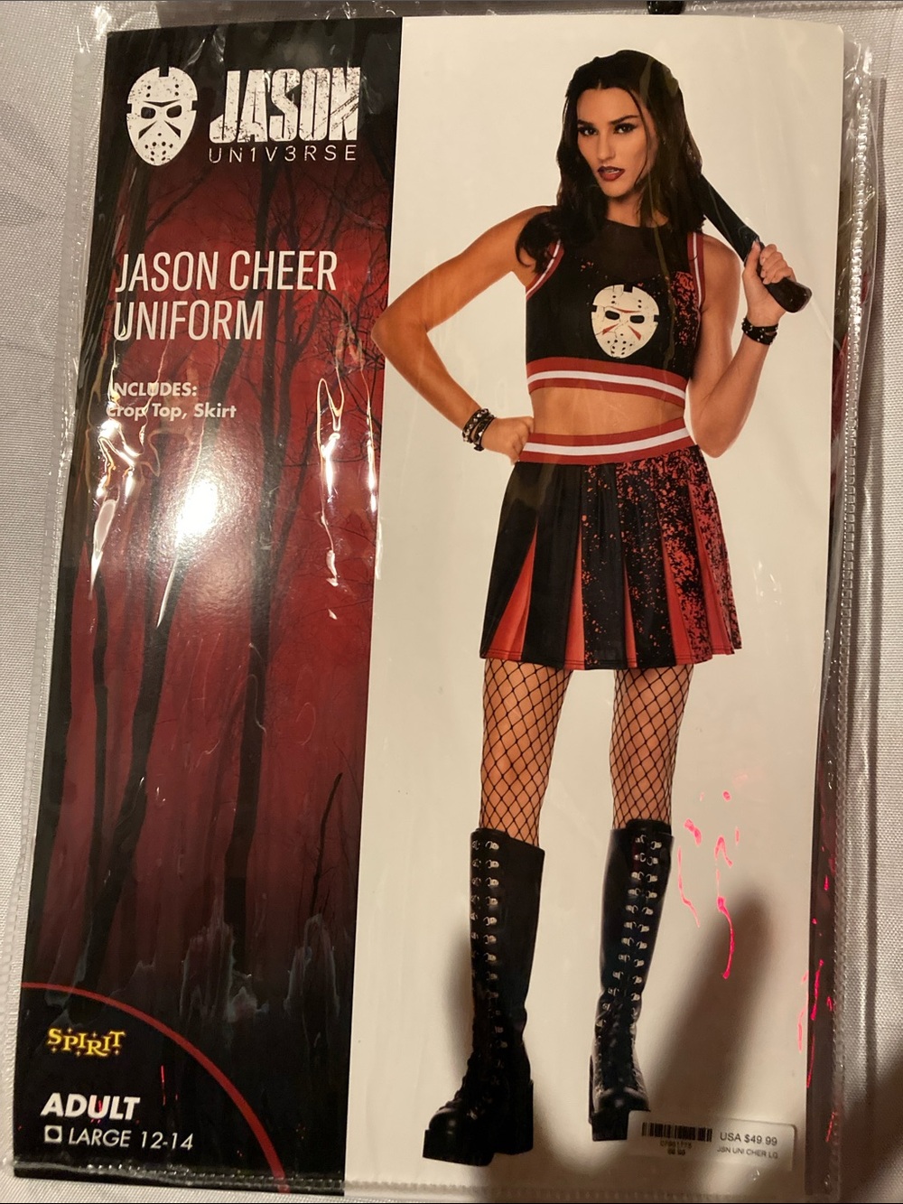 Jason Cheerleader Uniform Adult Large Halloween Costume Halloween 🎃 Halloween 👻